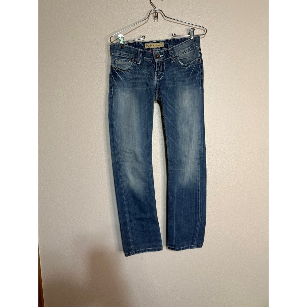 BKE Stella Skinny Jeans Womens 25 x 33.5 Medium Wash Stretch Distressed Denim